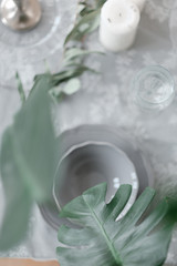 Table decoration with  plant