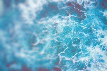 Aerial view to ocean waves. Blue water background. Photo made from above by drone.