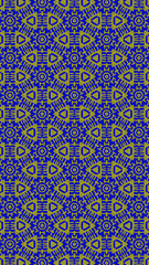 Ornate geometric pattern and two-tone abstract background