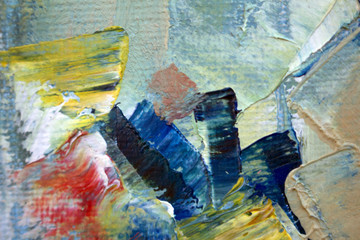 Abstract modern painting. Painting painted with a palette knife on canvas with oil paints in a...