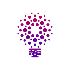 Digital bulb icon with dots - 266106641