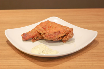 the large of fried chicken leg isolated