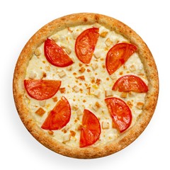 Italian pizza isolated on white background