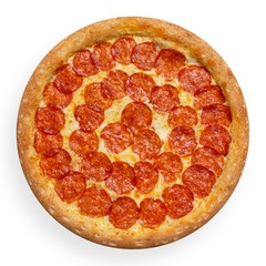 Italian pizza isolated on white background