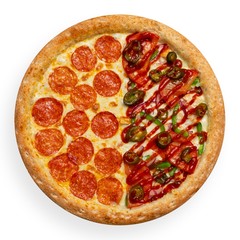 Italian pizza isolated on white background