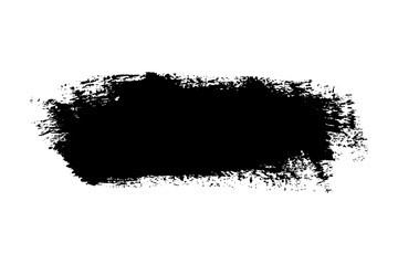 Fototapeta premium Brush stroke isolated on white background. Black paint brush. Grunge texture stroke line. Art ink dirty design. Border for artistic shape, paintbrush element. Brushstroke graphic. Vector illustration