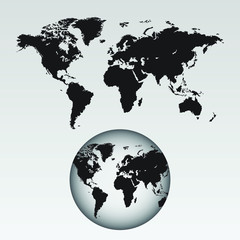 World map vector illustration isolated.