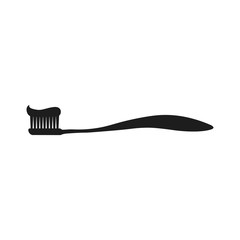 Toothbrush with toothpaste icon. Vector illustration. Flat design icon. Isolated.