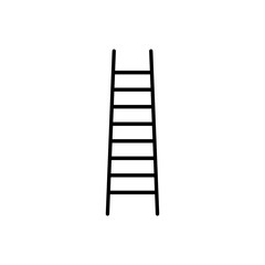 Ladder icon. Step ladder isolated on white background.  Flat design.