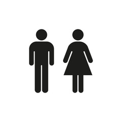 Man and woman icon. Male and female sign.  Flat design icon. Vector illustration.