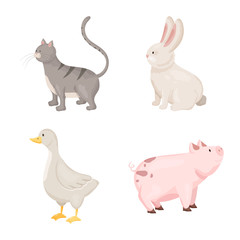 Isolated object of farm and food logo. Set of farm and countryside stock vector illustration.