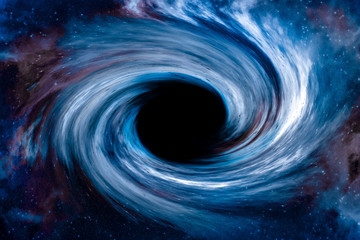 Picture of black hole in space. Screen saver and background concept.