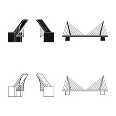 Isolated object of connection and design logo. Collection of connection and side vector icon for stock.