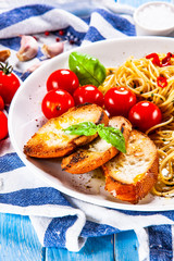 Spaghetti aglio e olio - pasta with chili and garlic