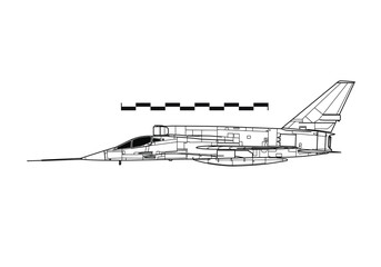 North American F-107 Ultra Sabre. Outline drawing