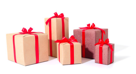 Gift boxes, gifts on a white background isolated.