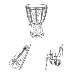 Vector illustration of music and tune symbol. Collection of music and tool stock symbol for web.