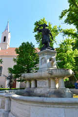 Fototapeta na wymiar Denkmal Lajos-Brunnen (Lajos kútja) Budapest