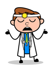 No Idea - Professional Cartoon Doctor Vector Illustration