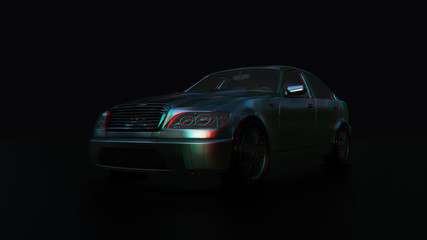 Plakat Modern sedan car on the dark background