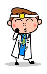 Feeling Very Lovely - Professional Cartoon Doctor Vector Illustration