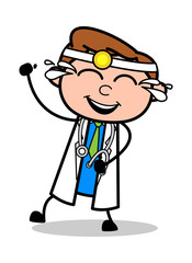 Very Happy - Professional Cartoon Doctor Vector Illustration
