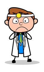 Very Sad - Professional Cartoon Doctor Vector Illustration