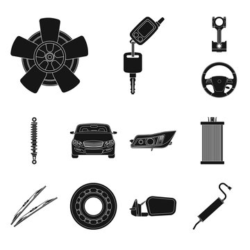 Isolated object of auto and part symbol. Collection of auto and car stock vector illustration.