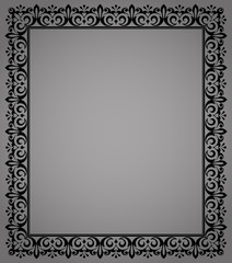 Decorative frame Elegant vector element for design in Eastern style, place for text. Floral black border. Lace illustration for invitations and greeting cards