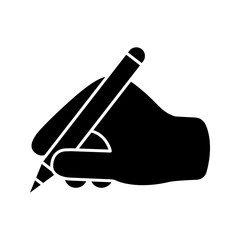 Writing hand glyph icon