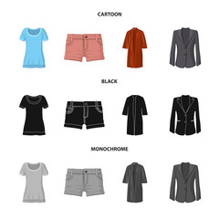 Isolated object of woman and clothing logo. Set of woman and wear stock symbol for web.