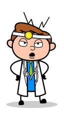 Talking Very Rude - Professional Cartoon Doctor Vector Illustration
