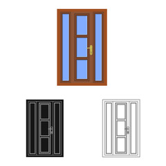 Vector design of door and front icon. Set of door and wooden stock vector illustration.