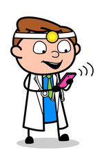 Online Medicine Order - Professional Cartoon Doctor Vector Illustration