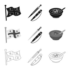 Vector illustration of culture and sightseeing symbol. Collection of culture and originality vector icon for stock.