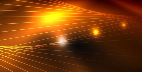 Naklejka premium Glossy shiny glowing neon waves