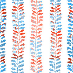 Fototapeta na wymiar Seamless pattern with herbs, foliage, plants
