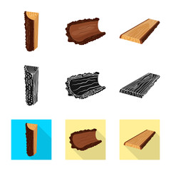 Vector design of tree   and raw  sign. Set of tree   and construction vector icon for stock.