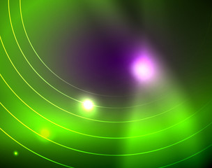 Neon circles abstract background