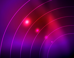 Neon circles abstract background