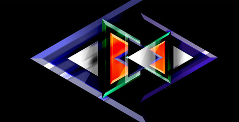 Glossy shiny triangles background