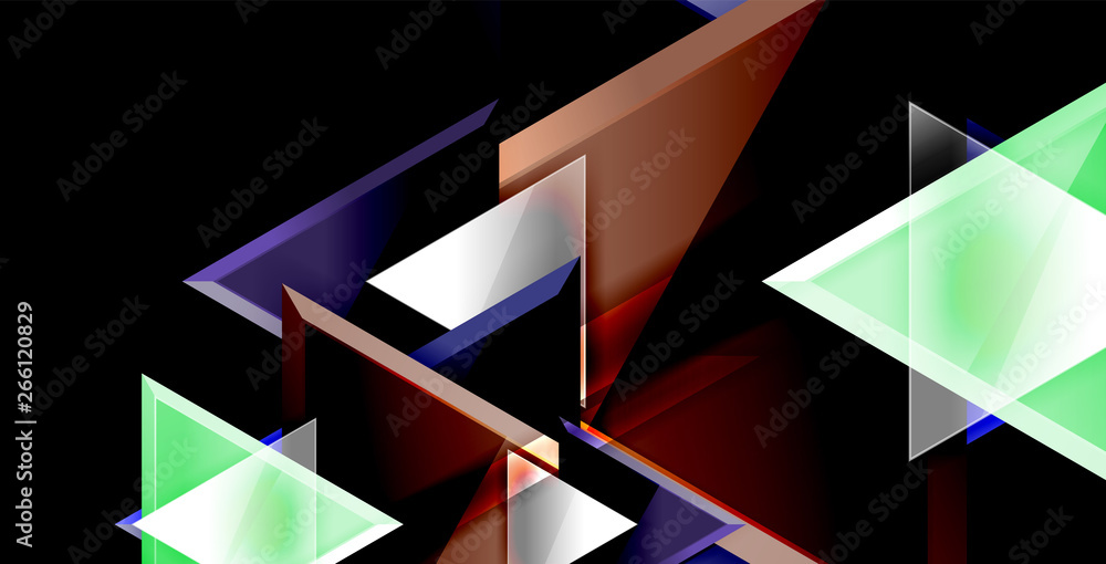Fototapete 3d triangular vector minimal abstract background design, abstract poster geometric design