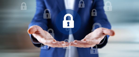 man touching lock in the screen