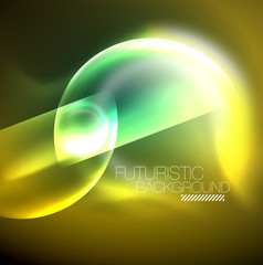 Vector glowing neon circles abstract background