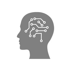 digital human head, brain, technology, head, memory, creative technology mind, artificial intelligence icon