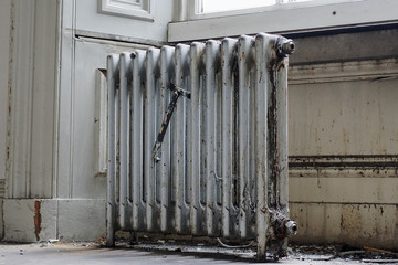 Silver cast iron radiator for salvage