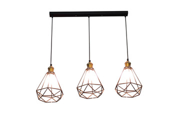 Edison's light bulb and lamp in modern style. Warm tone light bulb lamp. Lamps in coffee shop. Edison's lightbulb in interior.