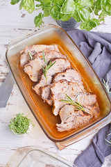 Roasted pork with herbs