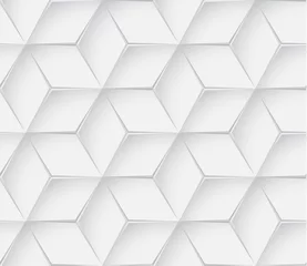 Foto op Plexiglas Hexagon Abstracte witte geometrische 3d textuurachtergrond. Naadloze textuur. Zeshoek patroon.