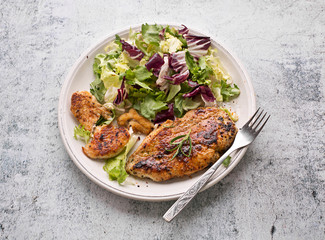 roasted chicken breast with lettuce